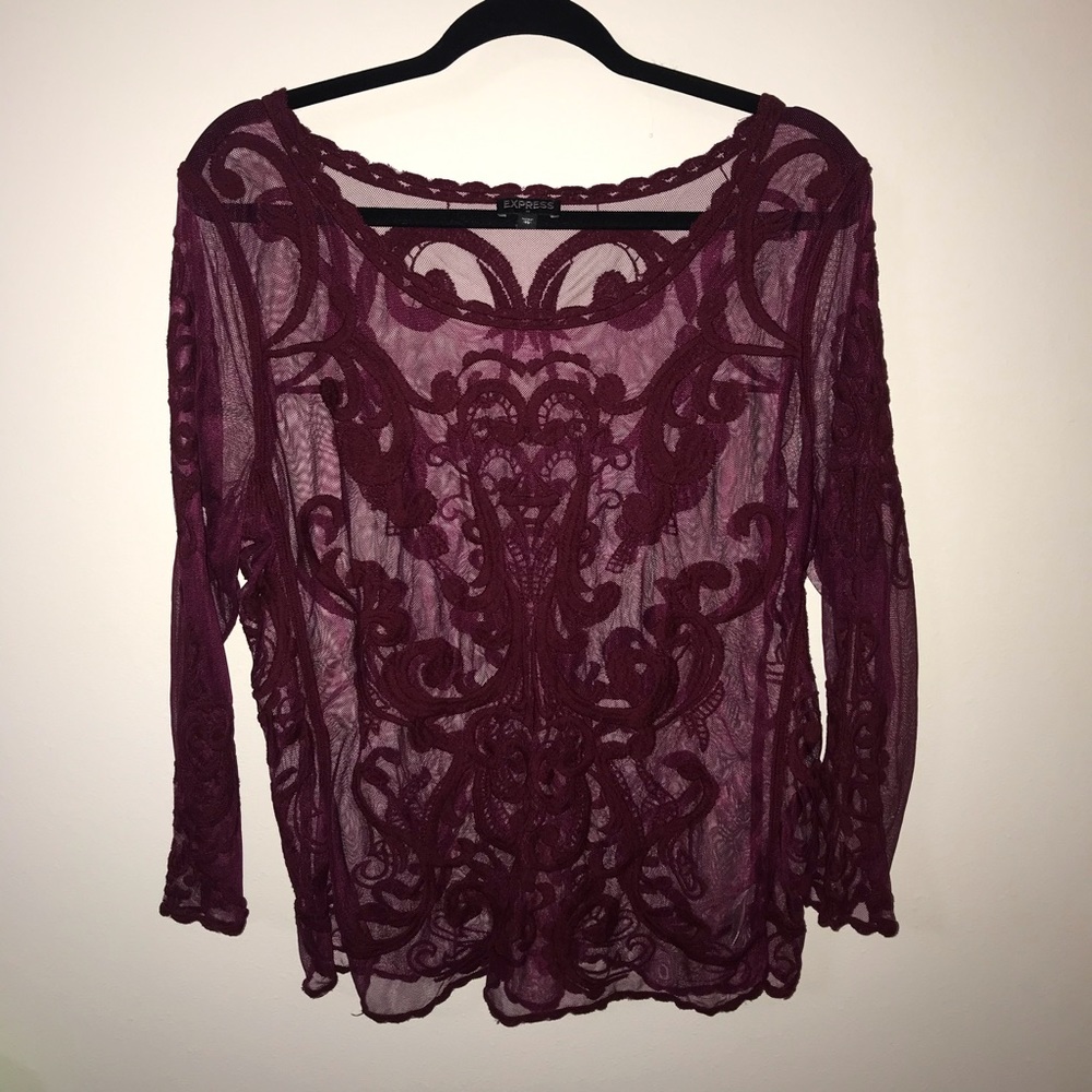 Maroon Express Lace Top